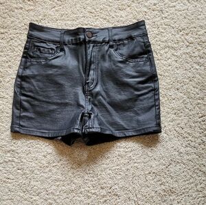 Faux Leather Women’s Shorts - Black Size 27